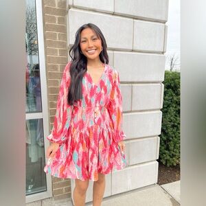 g. p. d. Red Multicolor Eyelet Dress N226-31